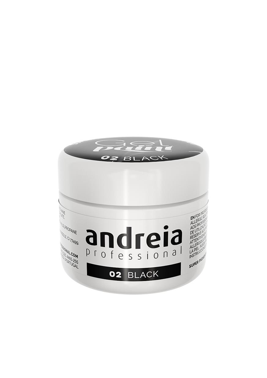 Andreia  Profesional Gel Paint para decoración de uñas 4ml - Negro