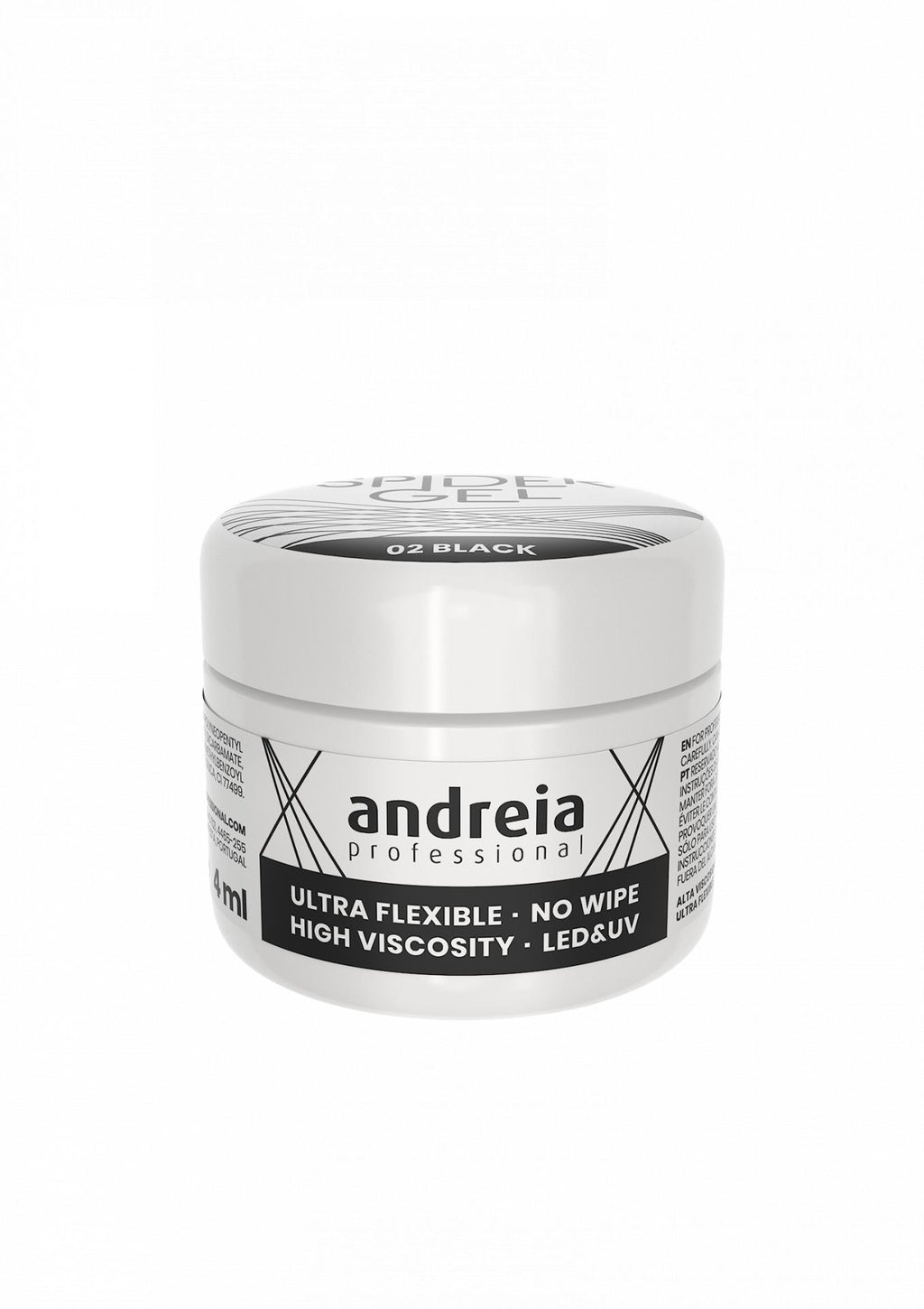 Andreia  Profesional Spider gel para Decoración de uñas 4grs 02 Negro