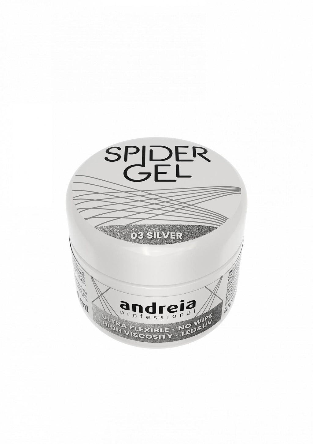 Andreia  Profesional Spider gel para Decoración de uñas 4grs 03 - Silver