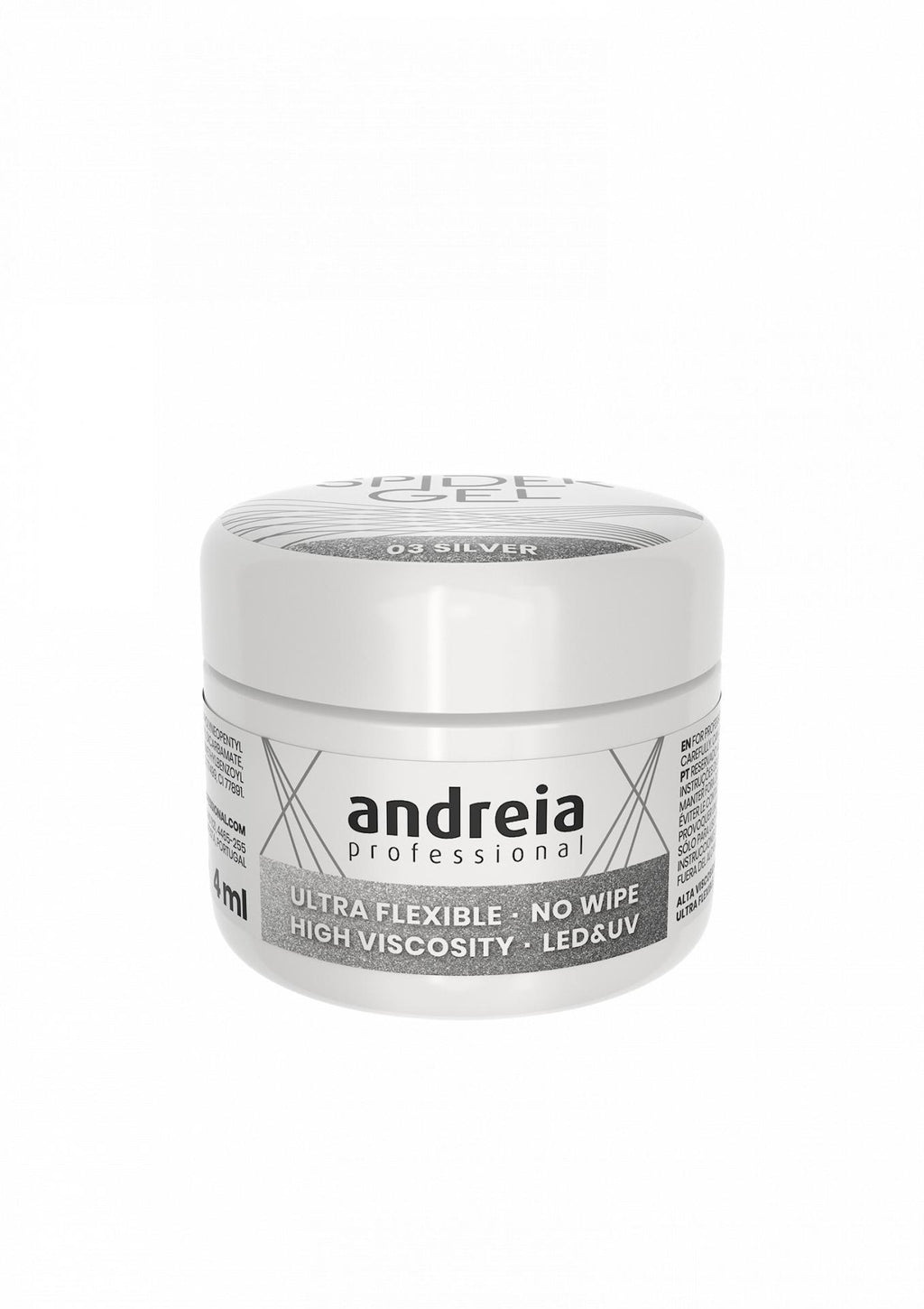 Andreia  Profesional Spider gel para Decoración de uñas 4grs 03 - Silver