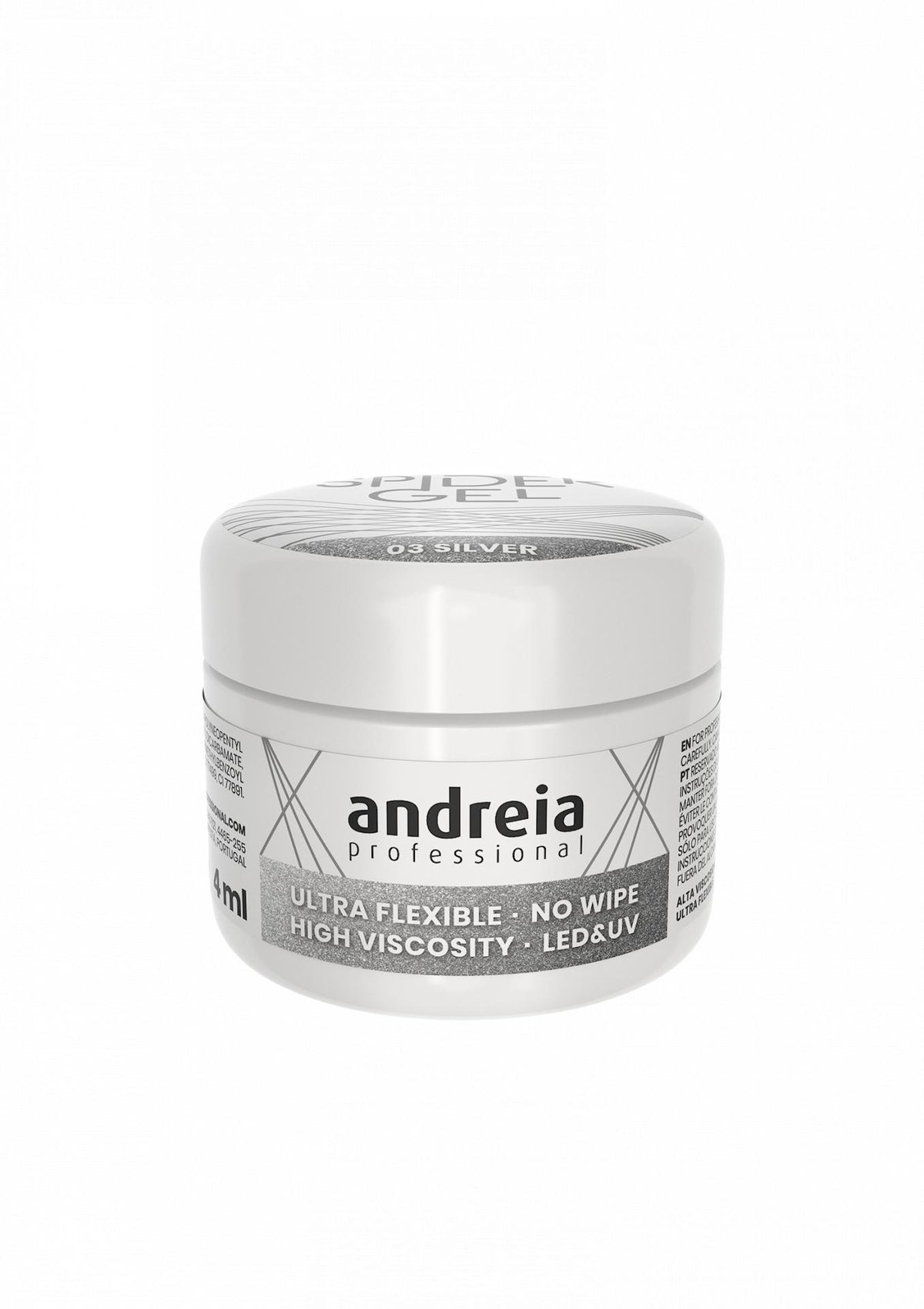Andreia  Profesional Spider gel para Decoración de uñas 4grs 03 - Silver