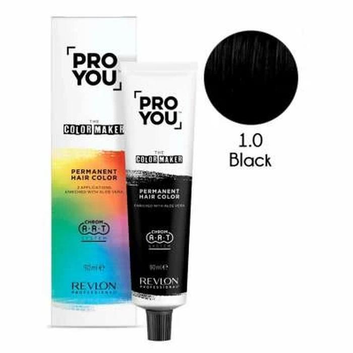 Revlon ProYou The Color Maker Tinte para el Cabello Permanente 90Ml Nº 1.0 BLACK