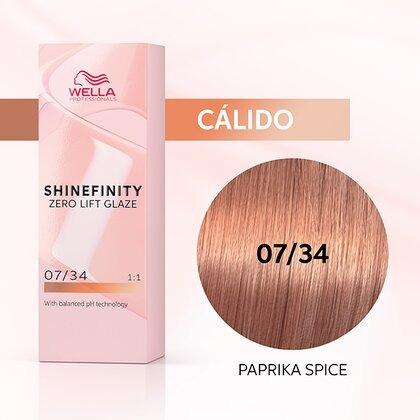 Wella - Coloración SHINEFINITY 07/34 Rubio Medio Dorado Cobrizo 60 ml