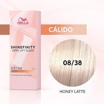 Wella - Coloración SHINEFINITY 08/38 Rubio Claro Dorado Perla 60 ml