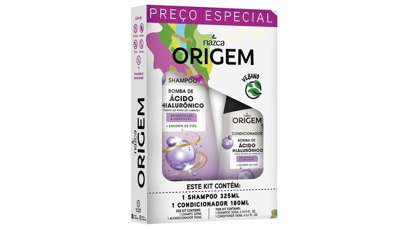ORIGEM Kit Shampoo + Cond. Bomba Acido Hialurnico 325+180ml