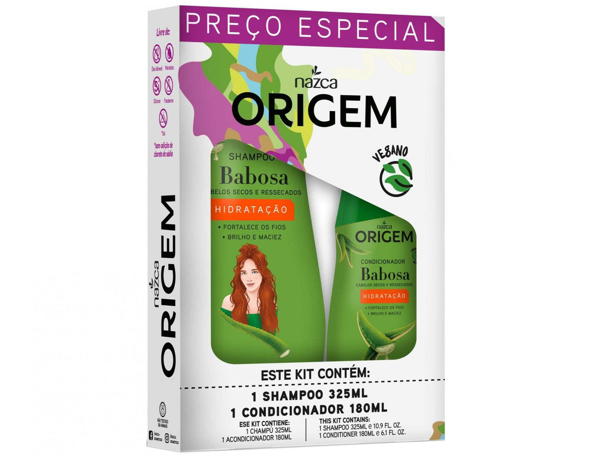 ORIGEM Kit Shampoo + Cond. Babosa 325+180ml