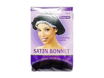 Annie Satin Bonet (XL) Black #4414