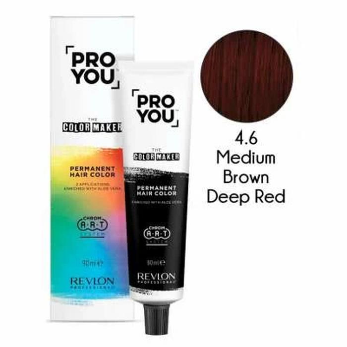 Revlon ProYou The Color Maker Tinte para el Cabello Permanente 90Ml Nº 4.6 MEDIUM BROWN DEEP RED