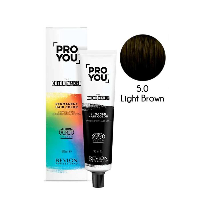 Revlon ProYou The Color Maker Tinte para el Cabello Permanente 90Ml Nº 5.0 LIGHT BROWN