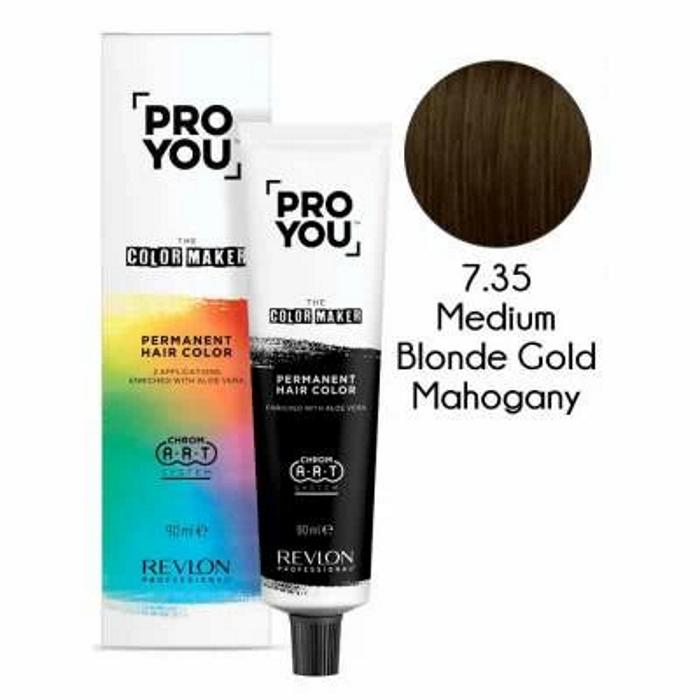 Revlon ProYou The Color Maker Tinte para el Cabello Permanente 90Ml  Nº 7.35 MEDIUM BLONDE GOLD MAHOGANY