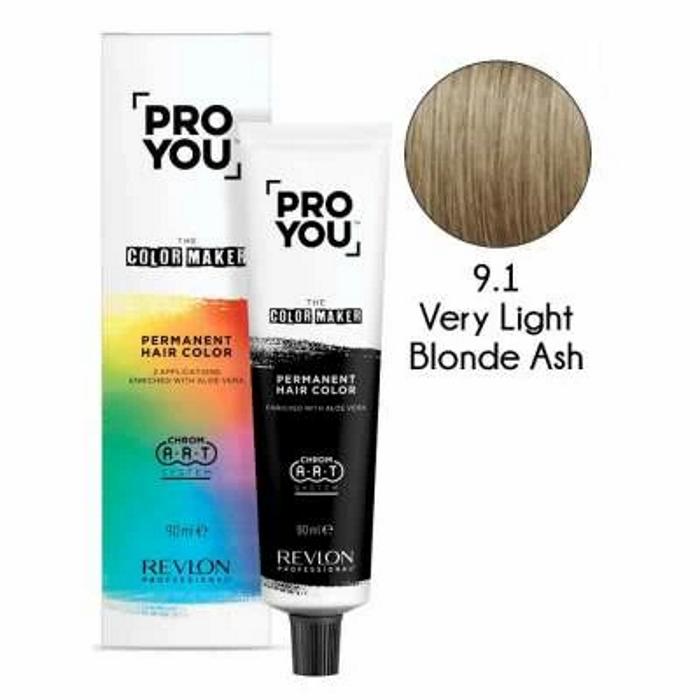 Revlon ProYou The Color Maker Tinte para el Cabello Permanente 90Ml Nº 9.1 VERY LIGHT BLONDE ASH
