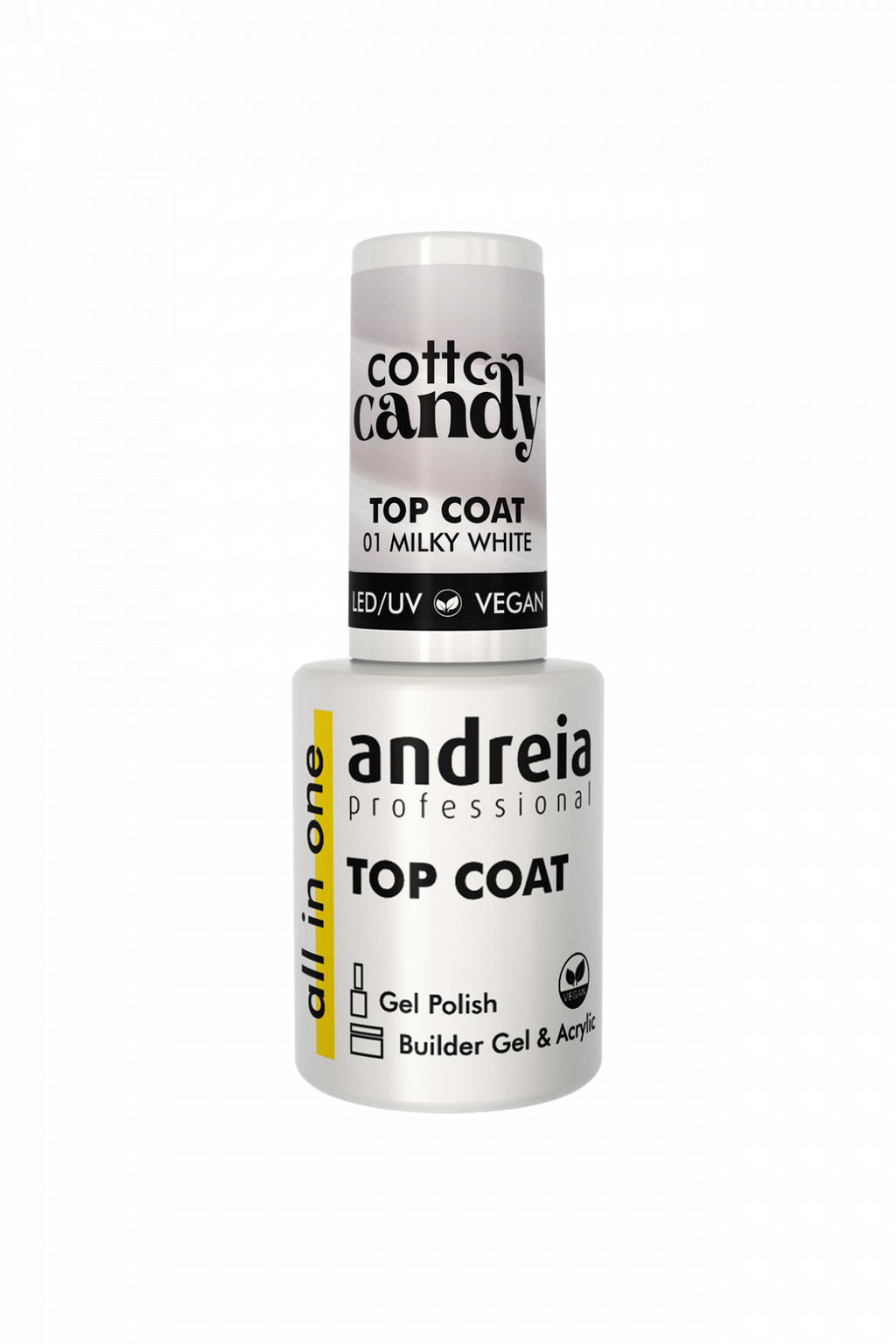Andreia Gel Polish All in One Cotton Candy Top Coat - 01 Milky White 10,5ml