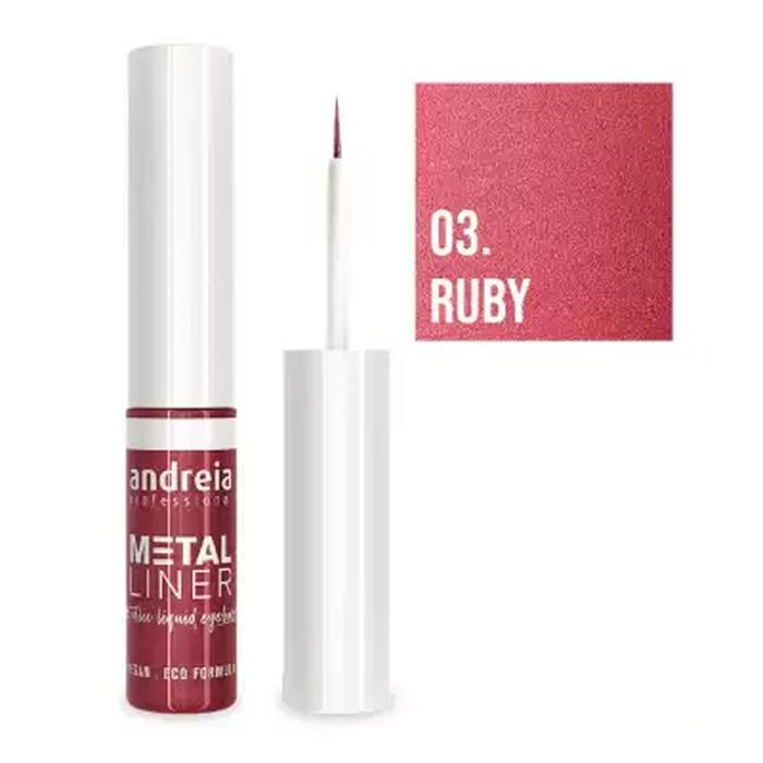 Andreia Professional Metal Liner Eyeliner Líquido Metalizado 03 Ruby