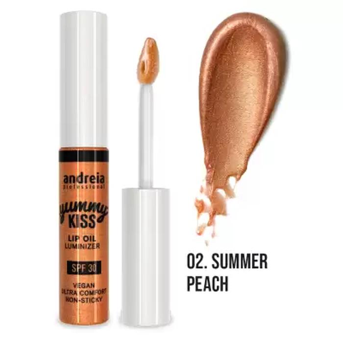 Andreia Professional Yummy Kiss Lip Oil Iluminador Para Lábios Spf30 02 Summer Peach