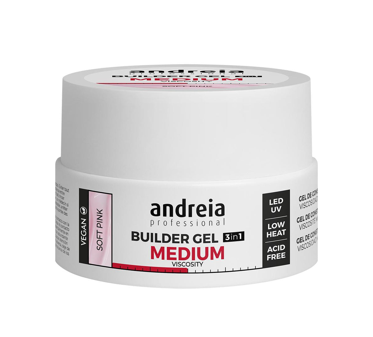 Andreia Professional Builder Gel Medium Viscosity - 22 gr Soft Pink