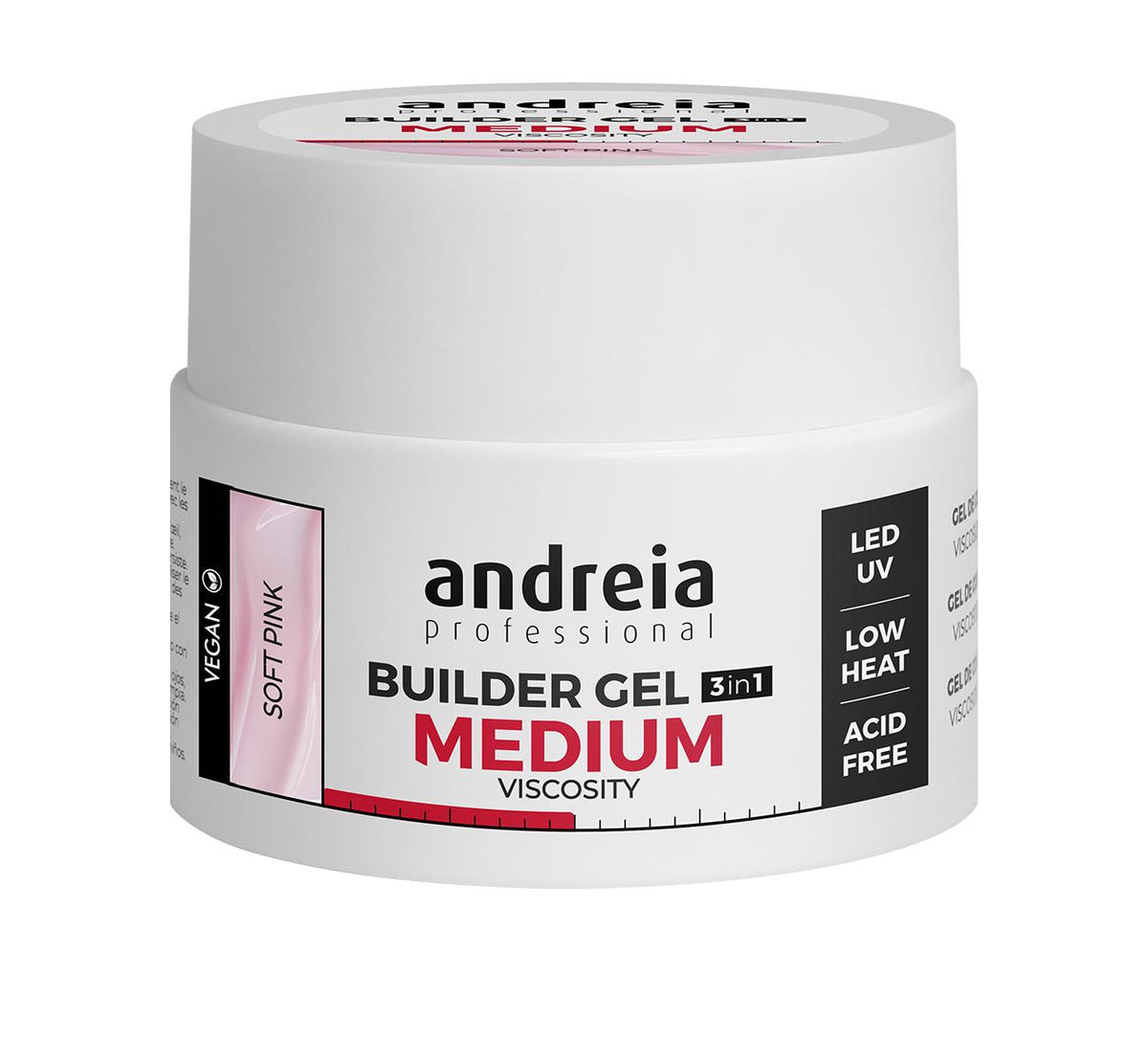 Andreia Professional Builder Gel Medium Viscosity - 44 gr Soft Pink