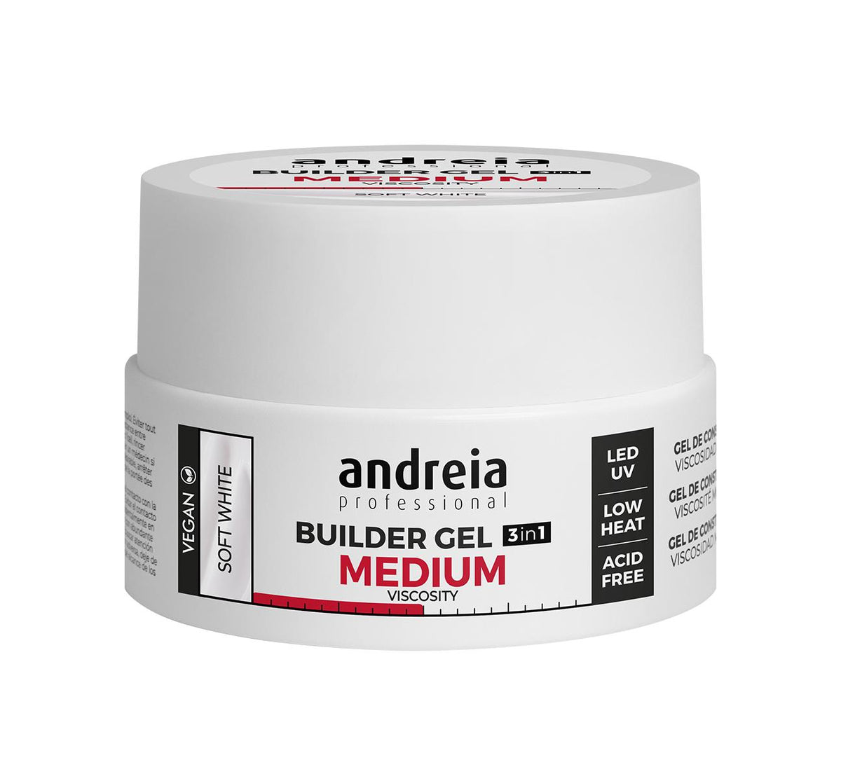 Andreia Professional Builder Gel Medium Viscosity - 22 gr Soft White