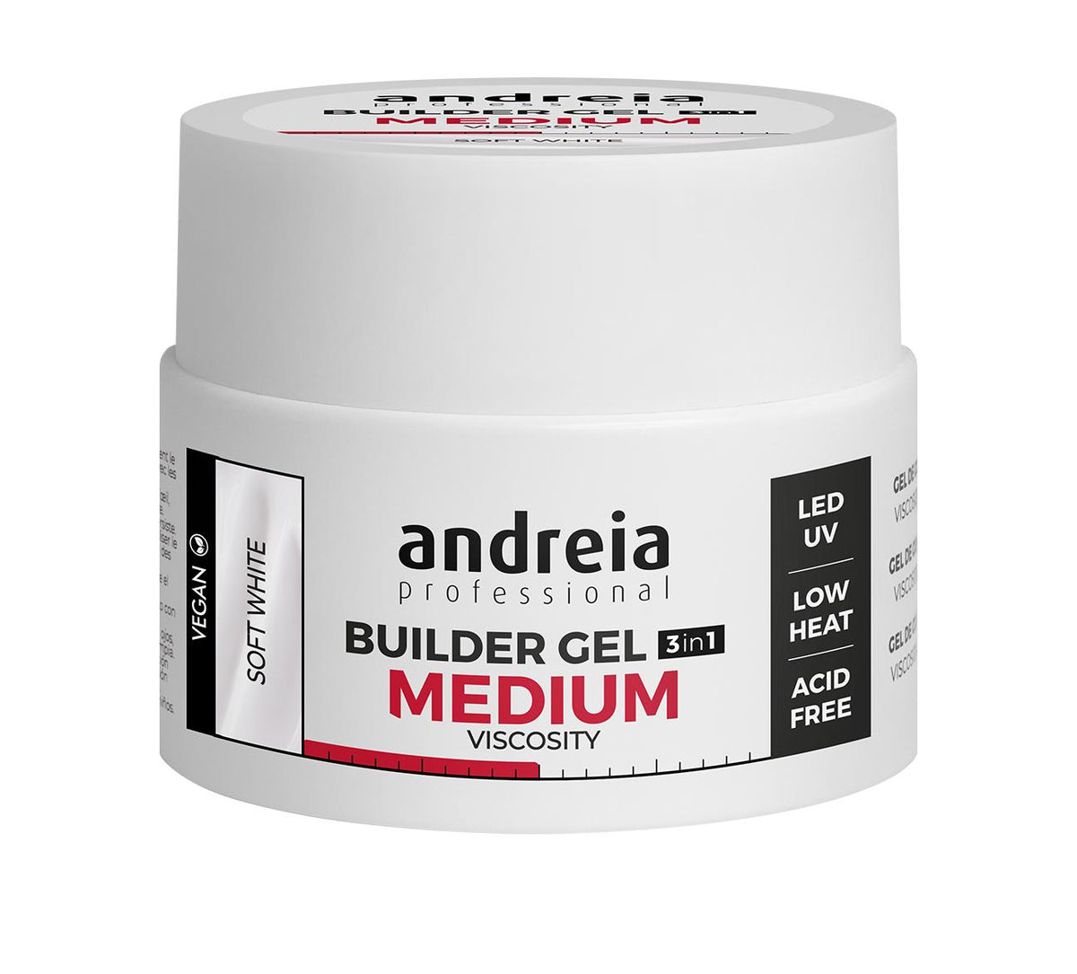Andreia Professional Builder Gel Medium Viscosity - 44 gr Soft White
