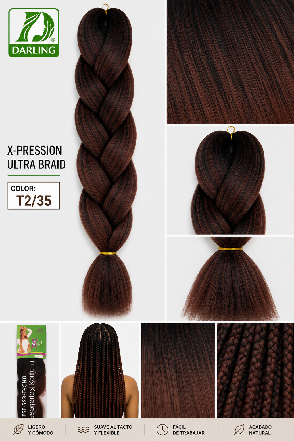 Darling X-Braid Kanekalon 100% – Color T2/35