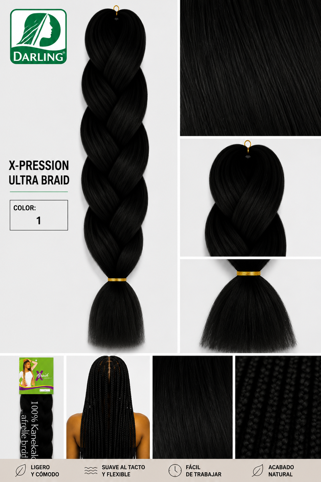Darling X-Braid Kanekalon 100% – Color T1
