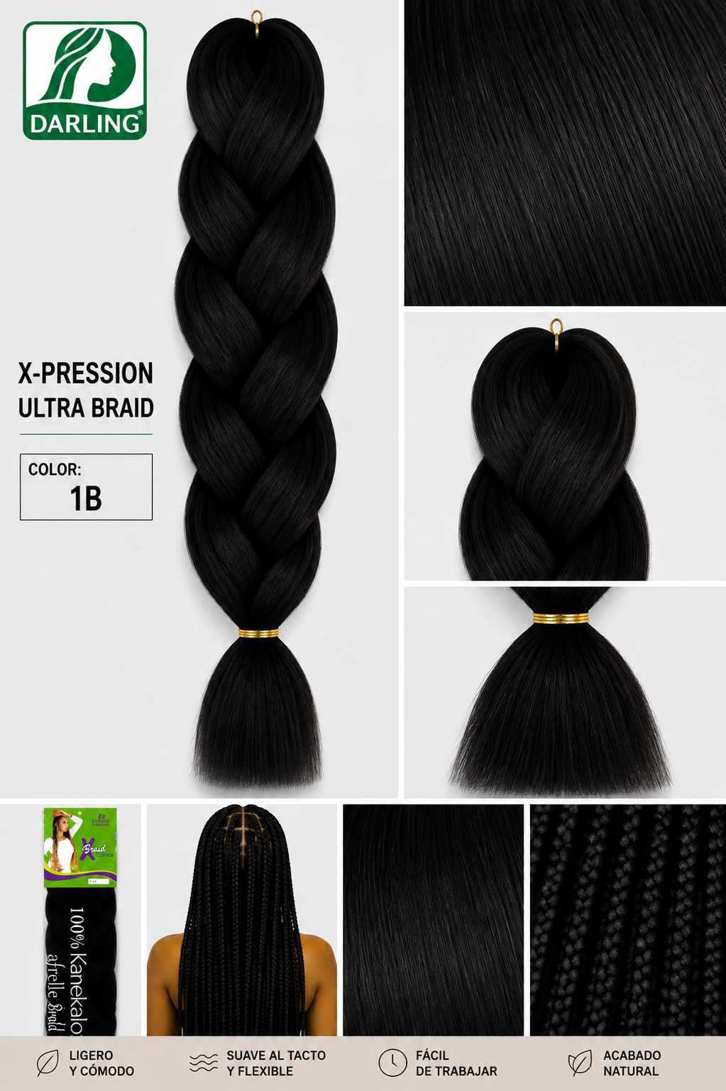 Darling X-Braid Kanekalon 100% – Color T1B