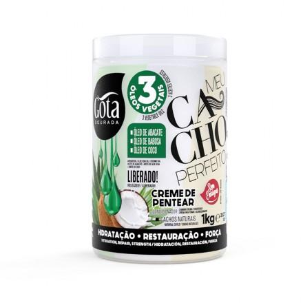 Gota Dourada Crema de Peinar meu Cacho Perfeito 3 Aceites Esenciales 1Kg