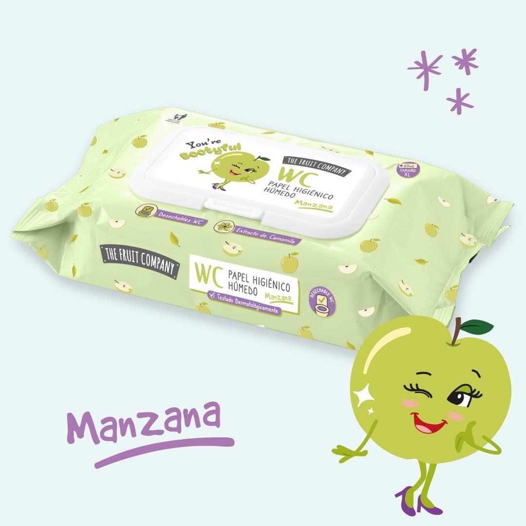 The Fruit Company Papel Higiénico Húmedo Manzana 60 Unid