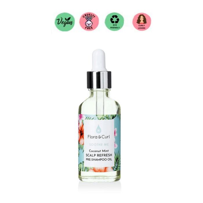 Flora and Curl Soothe Me Coconut Mint Scalp Refresh Pre-Shampoo Oil 50ml