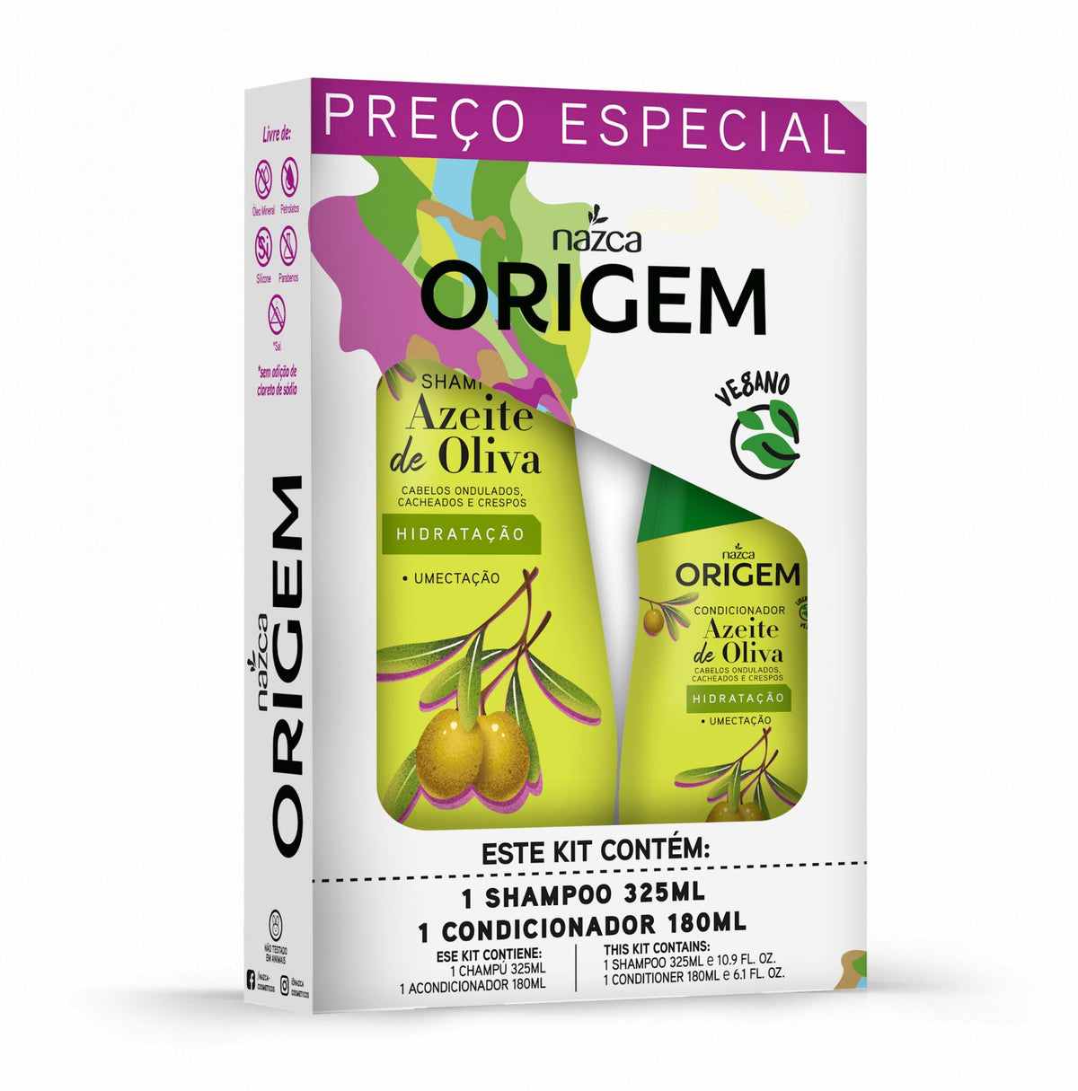 ORIGEM Kit Shampoo + Cond. Azeite de Oliva 325+180ml