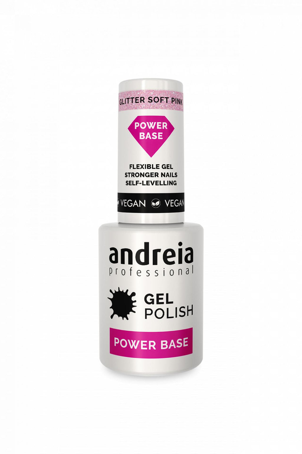 Andreia Professional Gel Polish Power Base Glitter soft pink
