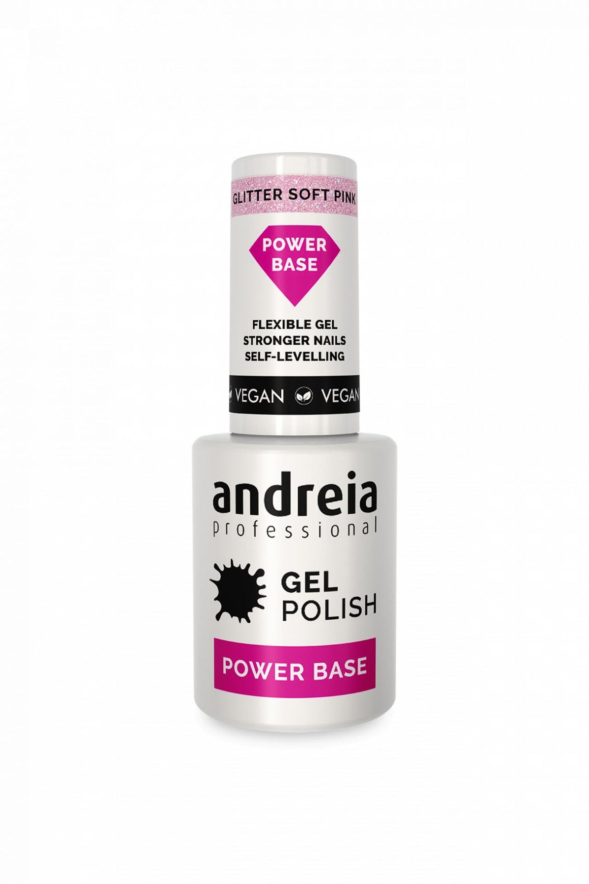 Andreia Professional Gel Polish Power Base Glitter soft pink