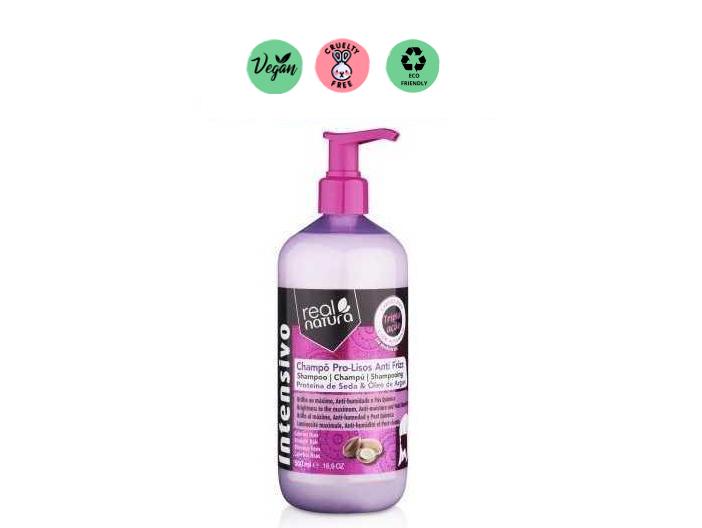 Real Natura Pro-Lisos Anti Frizz Argan Champú (500ml)