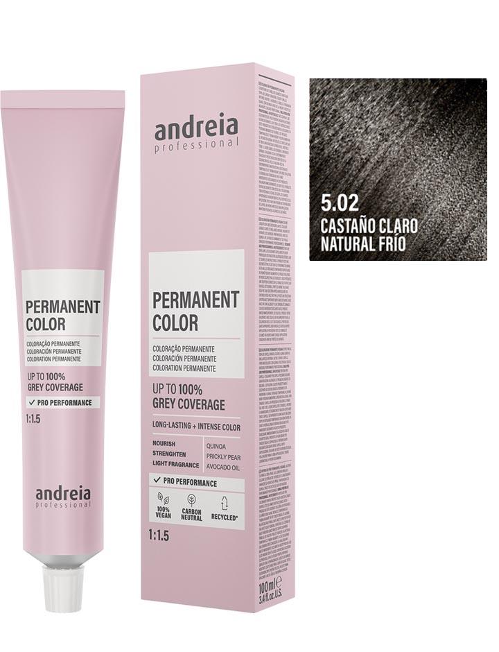 Andreia Coloración Permanente 100ml - 5.02 Castaño Claro Natural Frío