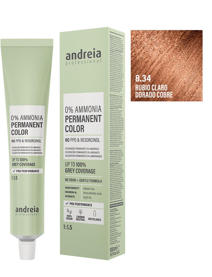Andreia Coloración Permanente Sin Amoniaco 100ml - 8.34