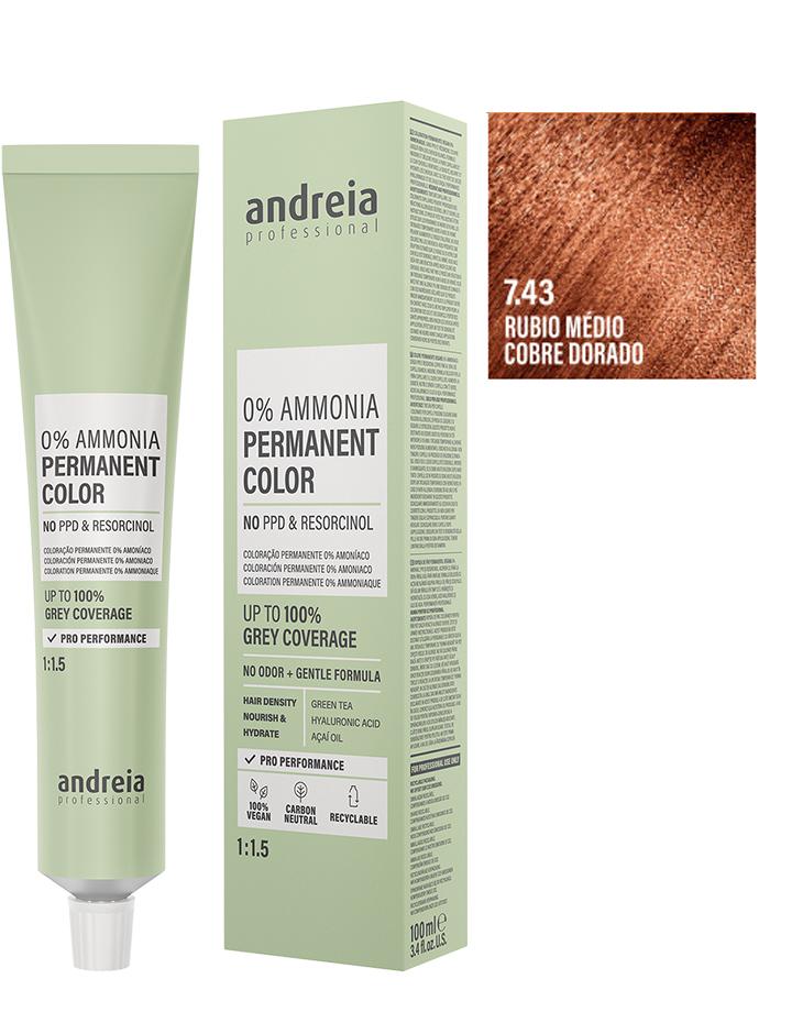 Andreia Coloración Permanente Sin Amoniaco 100ml - 7.43