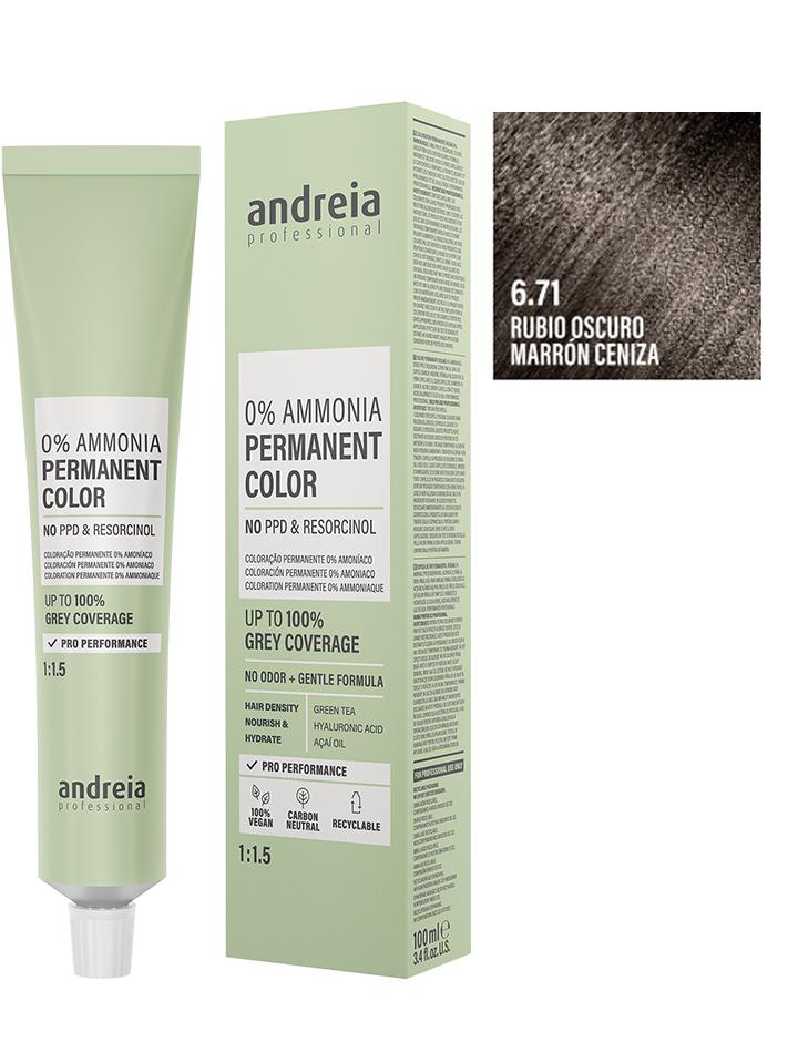Andreia Coloración Permanente Sin Amoniaco 100ml - 6.71