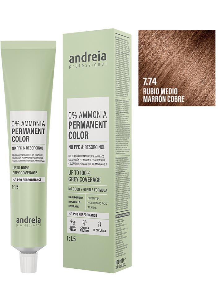 Andreia Coloración Permanente Sin Amoniaco 100ml - 7.74
