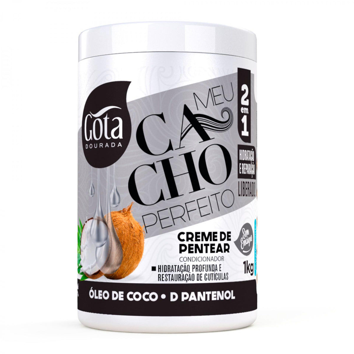 Gota Dourada Creme de Peinar meu Cacho Perfeito Coco 1KG