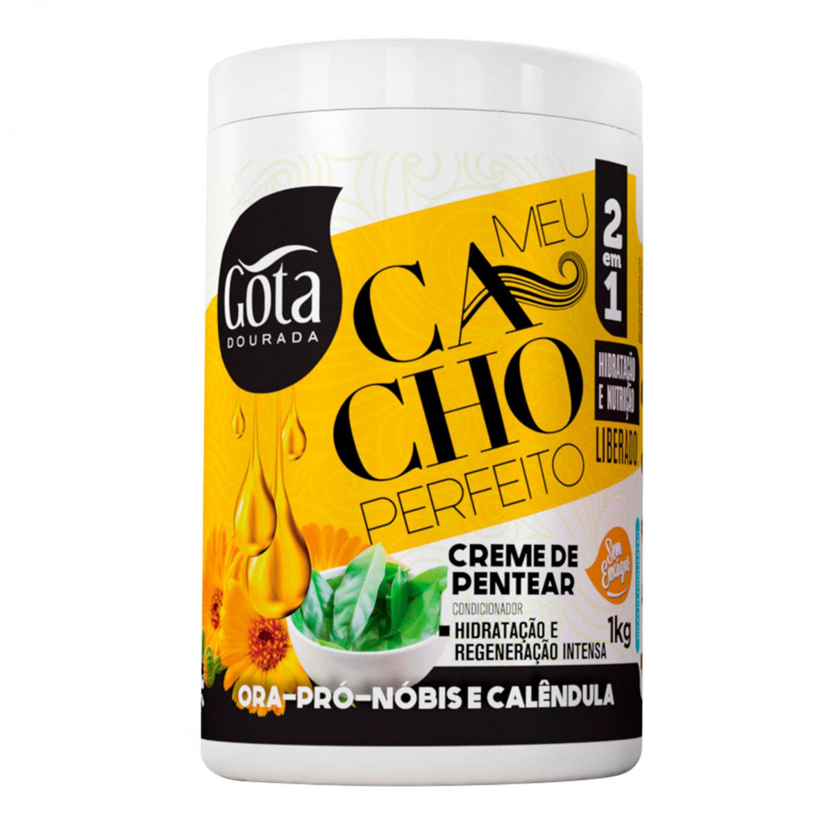 Gota Dourada Creme de Peinar meu Cacho Perfeito Calendula 1KG