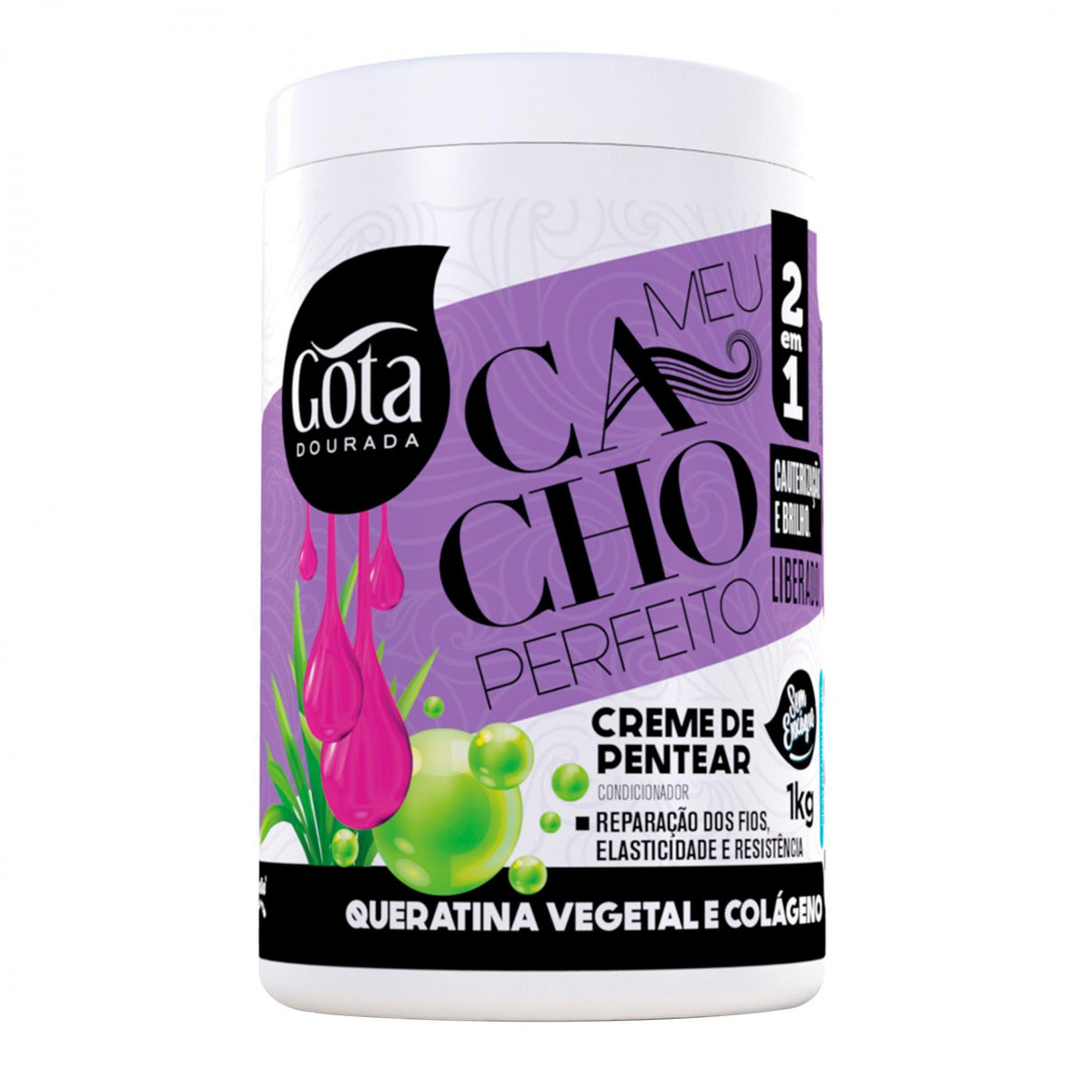 Gota Dourada Creme de Peinar meu Cacho Perfeito Queratina Vegetal 1KG