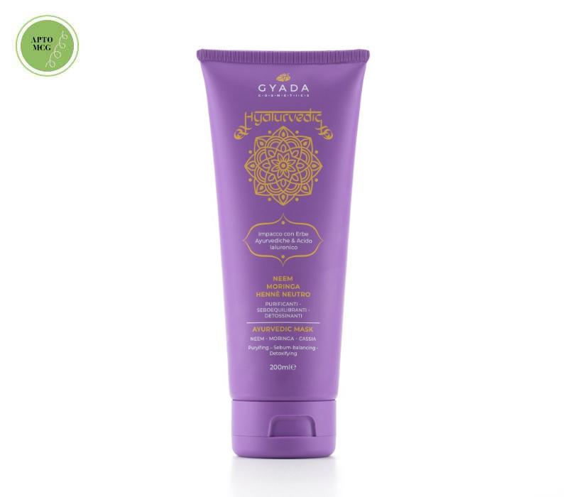 Gyada Cabello Hyalurvedic Impacco Ayurvedico Mask Purificante Neem, Moringa, Henné Neutro 200ml