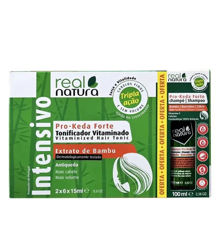 Real Natura Ampolas Pro-Keda Forte 12x15ml + Champu