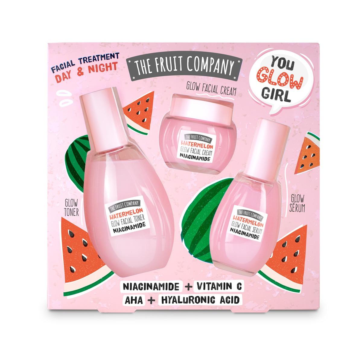 The Fruit Company Set Facial Glow Ritual Sandía Tónico + Crema + Sérum