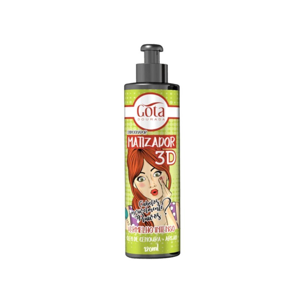 Gota Dourada Acondicionador Matizador 3D Vermelho Intenso 300ml